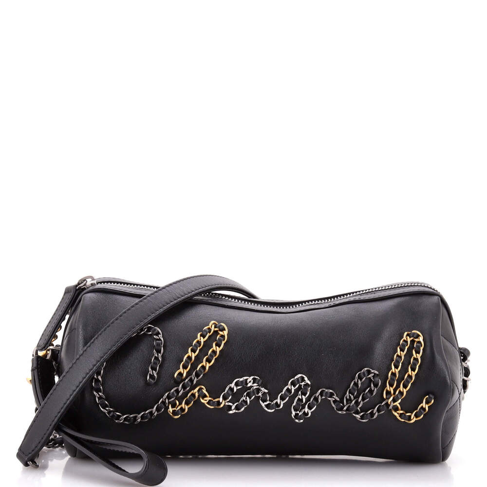 Chanel Small Chain Signe Bowling Bag Calfskin